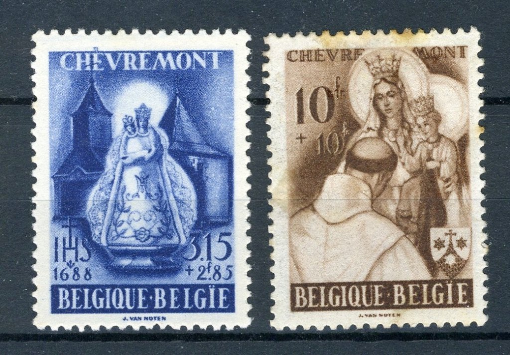 (B) 779/780 MH 1948 - Ten voordele van Abdij van Chévremont., Verzenden, Postfris, Spoor van plakker