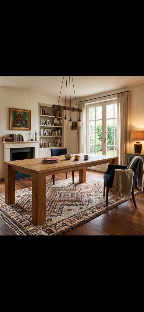 Eetkamertafel in eik, Huis en Inrichting, Ophalen, Zo goed als nieuw, Eikenhout
