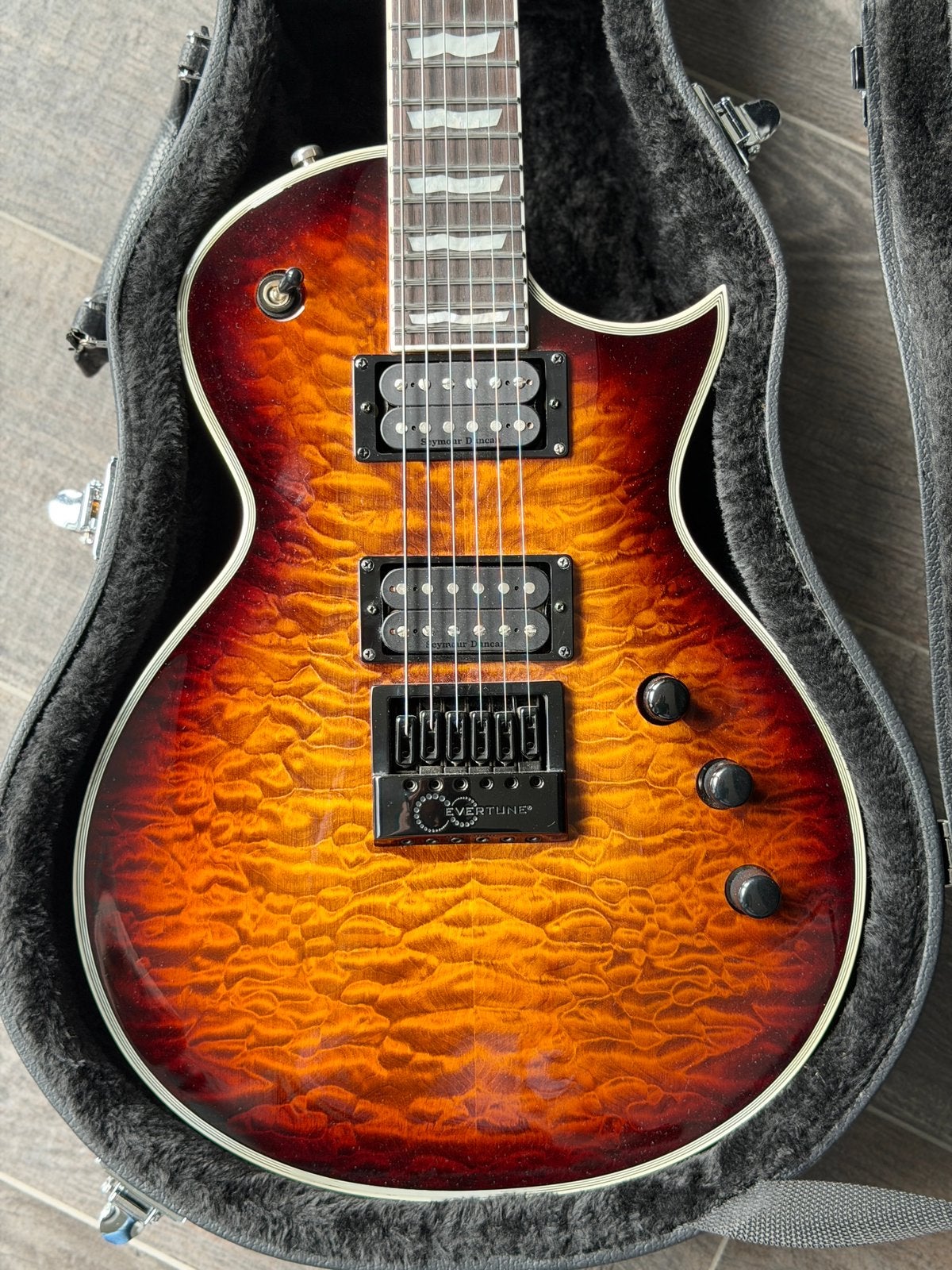 ESP LTD EC-1000 Evertune - Dark Brown Sunburst, Ophalen, Zo goed als nieuw