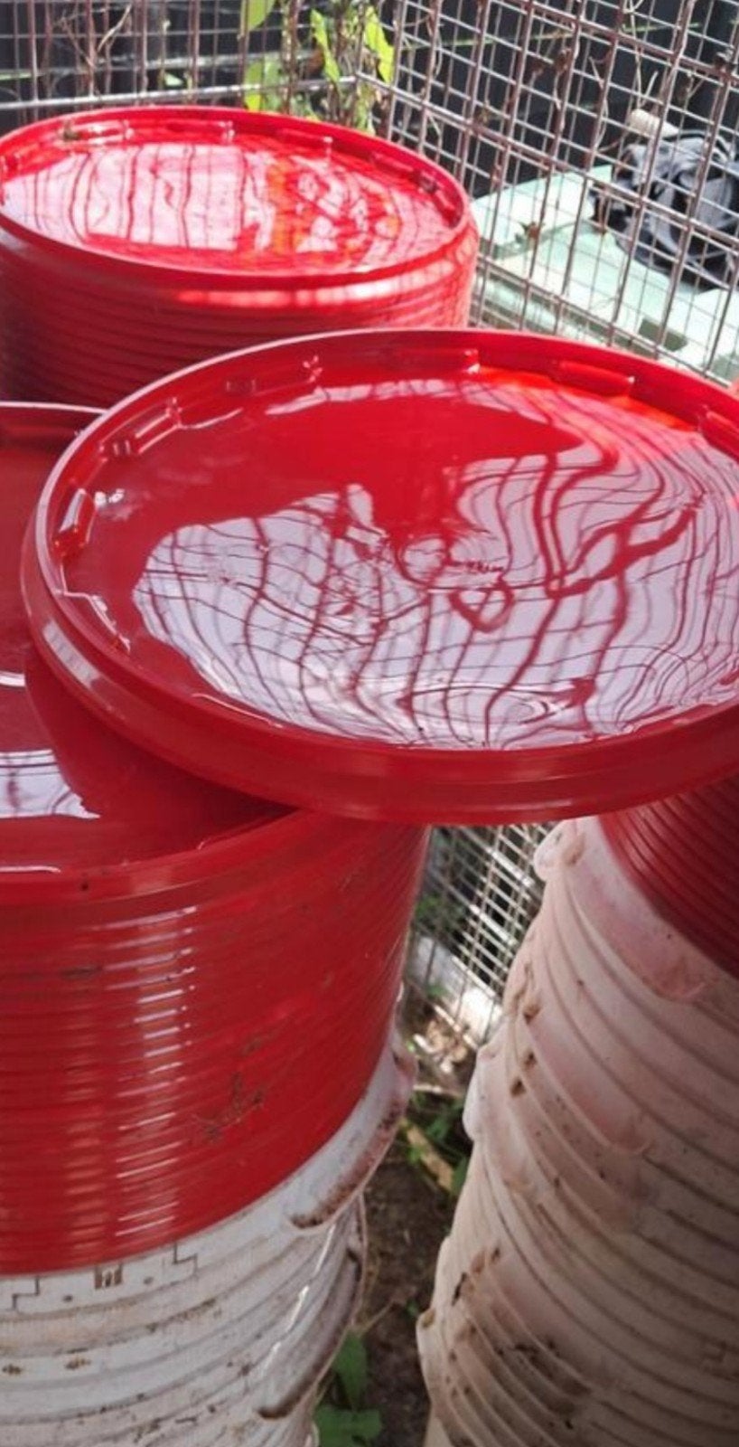 tonnen.  potten , emmers 30 á 35 liter met deksel, Huis en Inrichting, Ophalen, Met deksel