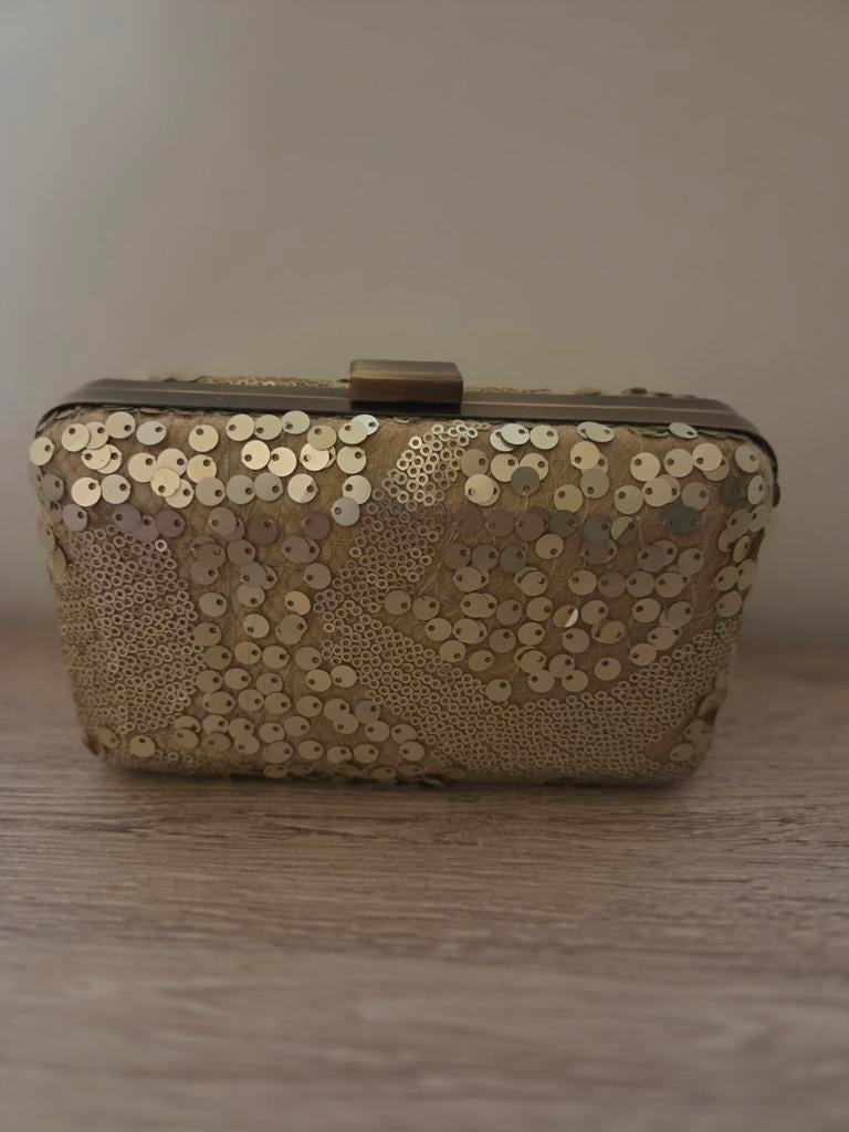 Clutch, goud, 1x gebruikt voor bruiloft., Bijoux, Sacs & Beauté, Enlèvement