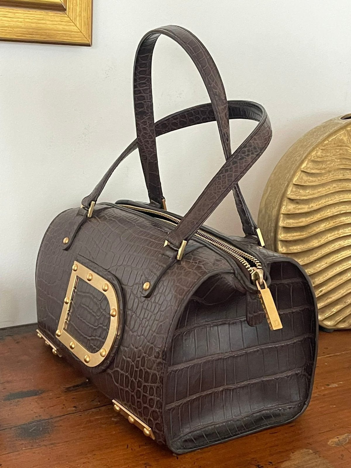 Delvaux "Le Astrid" croco PM, Ophalen, Zo goed als nieuw