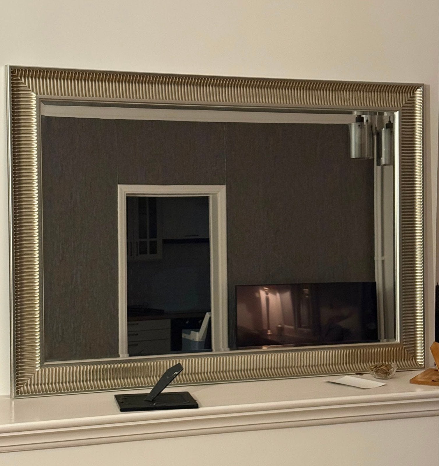 SONGE N spiegel 91x130 zilverkleur, Huis en Inrichting, Ophalen, Nieuw, Rechthoekig