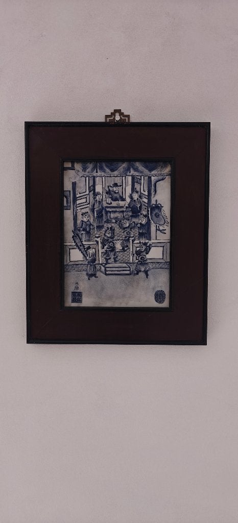 Set ingelijste Aziatische porseleinen wandpanelen, Antiek en Kunst, Ophalen