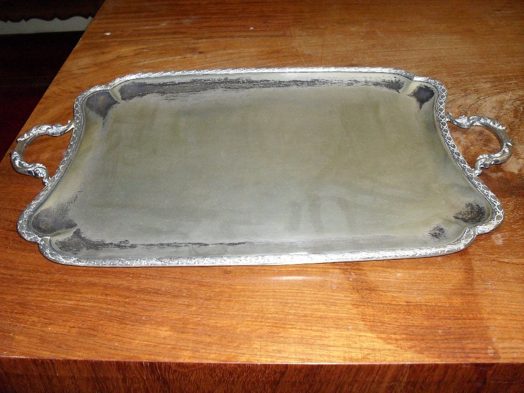 (ver)zilver(de) schaal/dienbord (49 x 31), Met handvatten, Gebruikt, Schaal, Ophalen of Verzenden