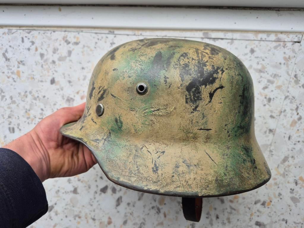 M35 2 tone camo luftwaffe helm, Verzamelen, Ophalen of Verzenden