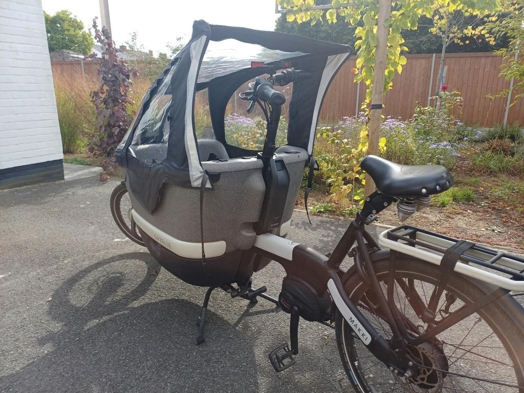 Gazelle Makki bakfiets, Fietsen en Brommers, Ophalen, 3 kinderen, Elektrisch, Zo goed als nieuw