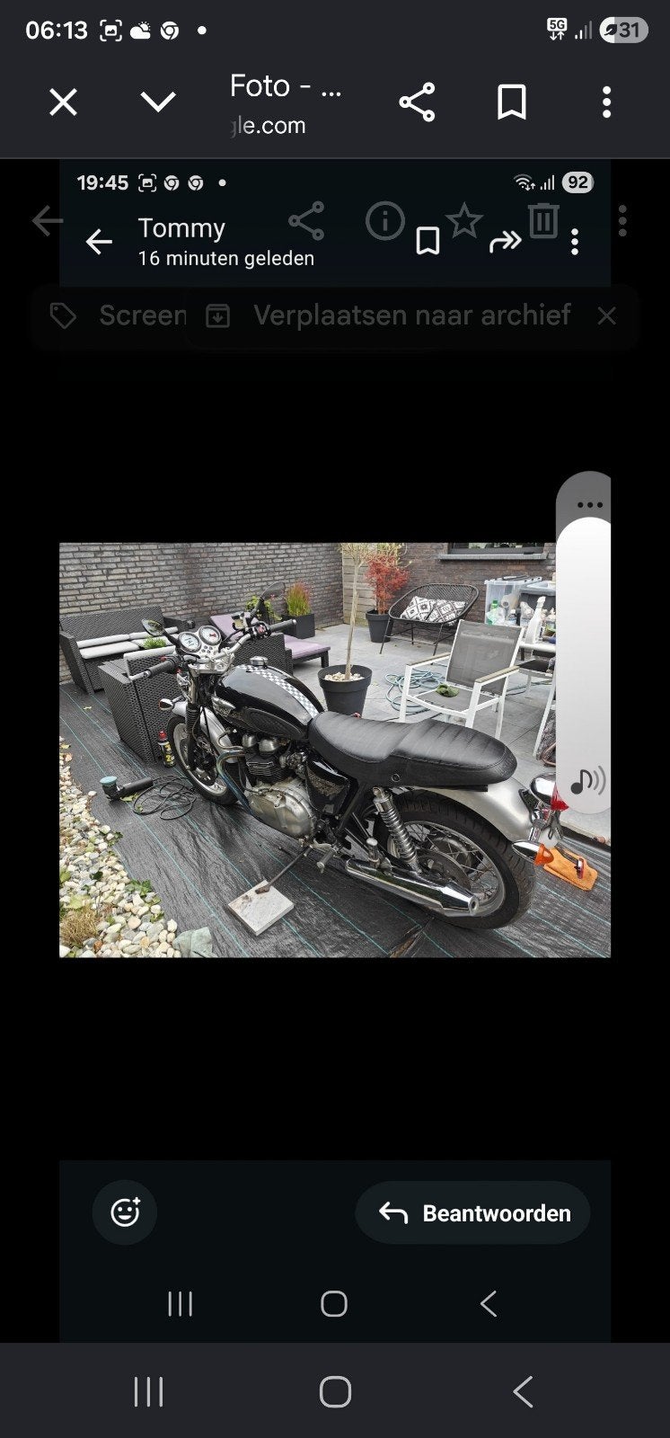 5700 km  bj 2005 thruimph  caferacer  0472700757, Fietsen en Brommers, Ophalen of Verzenden