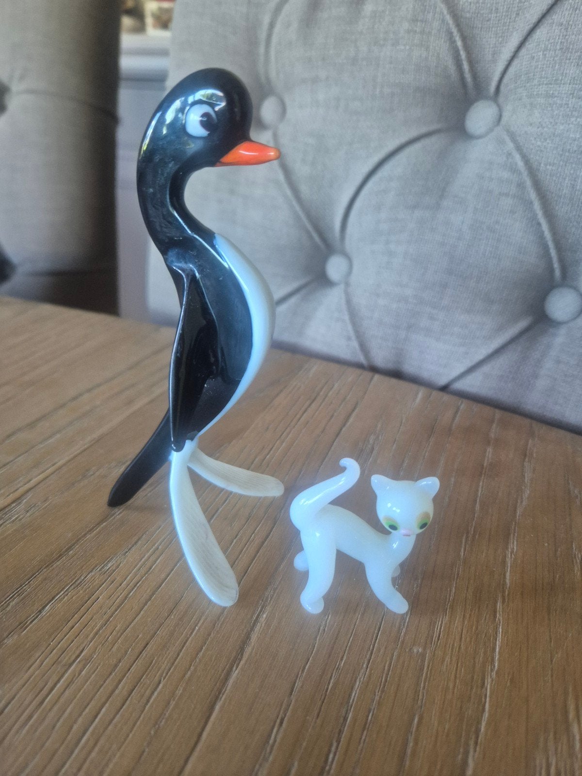 twee vintage venitiaans glas beeldjes, Antiek en Kunst, Ophalen of Verzenden
