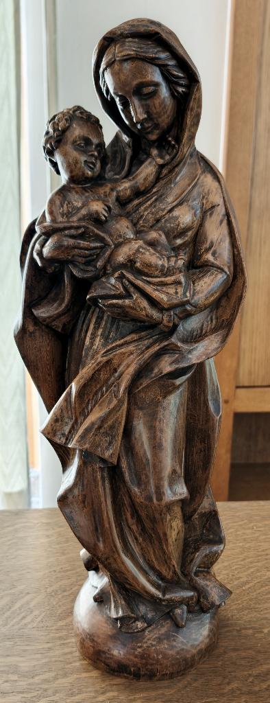 Houten Madonna met Kind — handgesneden, Enlèvement