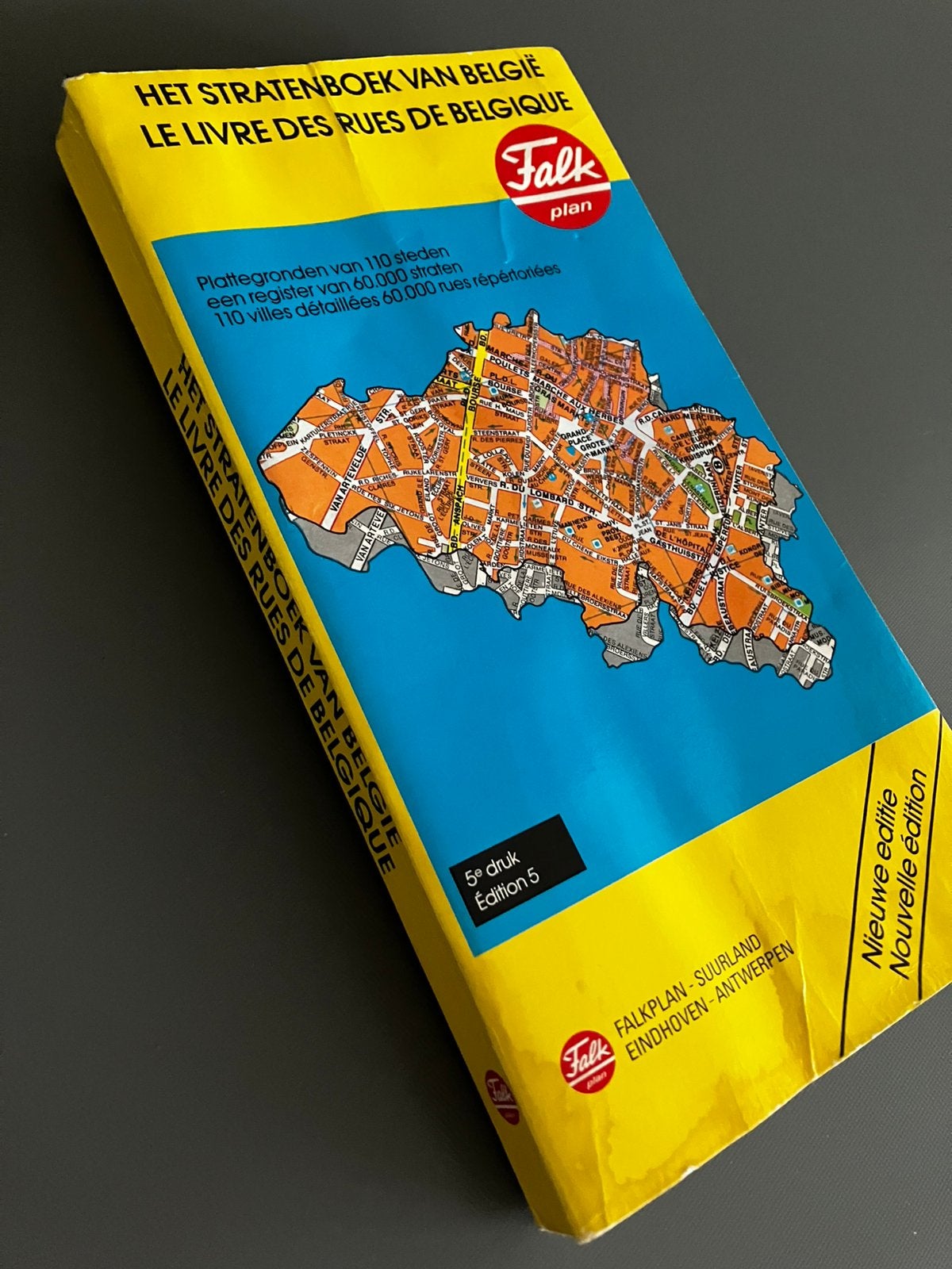 VINTAGE Stratenplan van BELGIË, 1991., Boeken, Atlassen en Landkaarten, Ophalen of Verzenden, Zo goed als nieuw, België