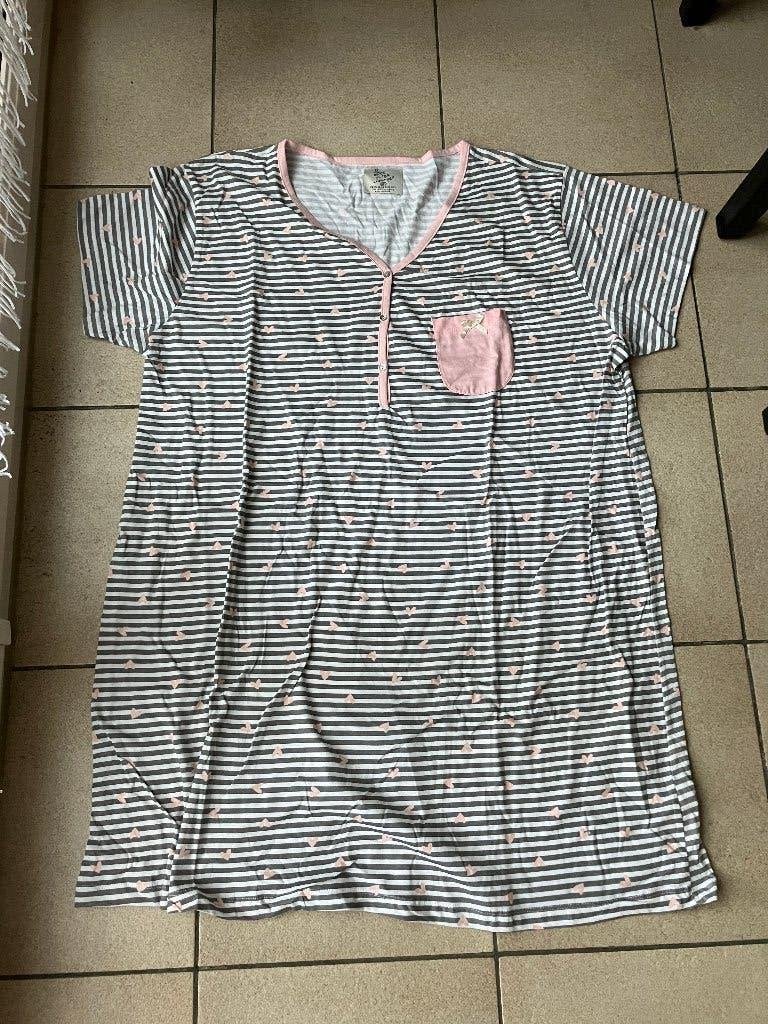 Nieuw Grijs gestreept nachthemd Maat 50 / 52 ( XXL ), Kleding | Dames, Ophalen of Verzenden, Nieuw, Grijs