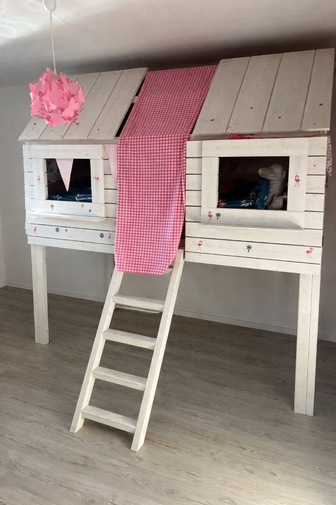Hoogslaper met matras en lattenbodem + assecoires!, Enfants & Bébés, Chambre d'enfant | Lits superposés & Lits mezzanines, Enlèvement