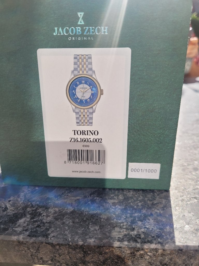 Jacob Zech Torino Limited Edition Nummer 1! SEIKO Nieuw!, Enlèvement ou Envoi, Étanche, Neuf, Bleu