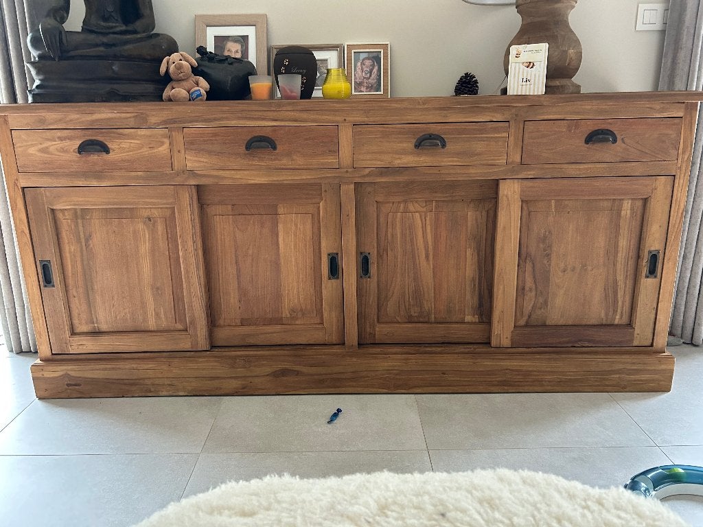 Dressoir, Ophalen, Met lade(s), Teakhout, 200 cm of meer