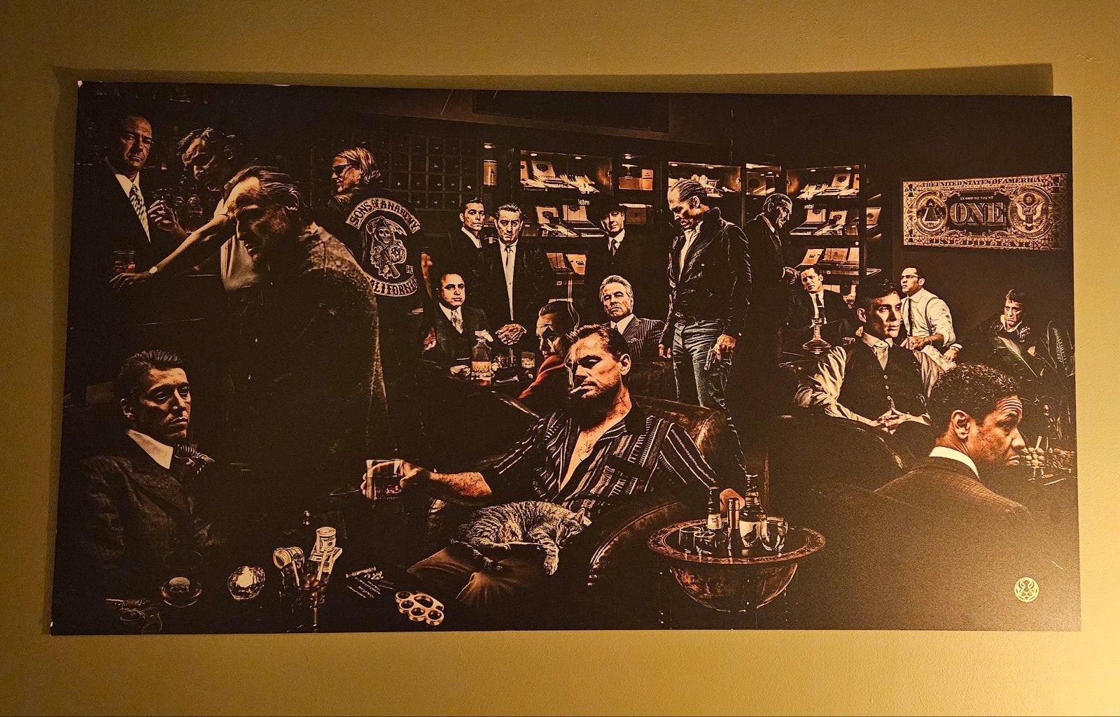 The Gangsters Pub muurdecoratie, Ophalen
