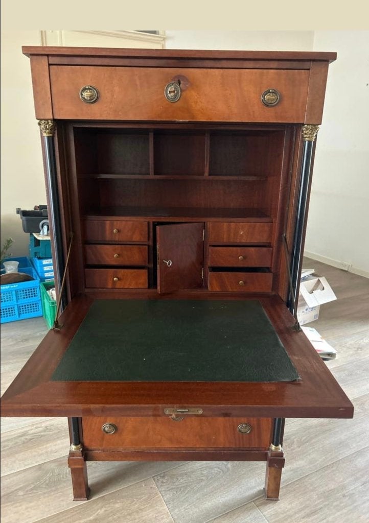 Bezorging is mogelijk antiek secretaire van mahonie hout, Antiek en Kunst, Ophalen of Verzenden