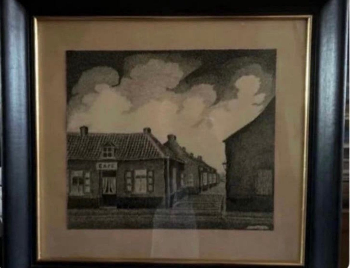Tableau Boussu signé de 1959, Enlèvement, Signé