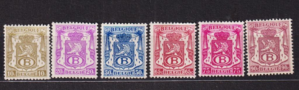 België Dienstzegels 1946 S36-S41, Postzegels en Munten, Verzenden, Postfris, Spoor van plakker
