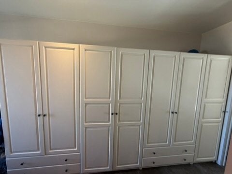 IKEA PAX kledingkasten set wit 4 m , 201 cm hoog, Ophalen, Gebruikt, Met deur(en), 200 cm of meer