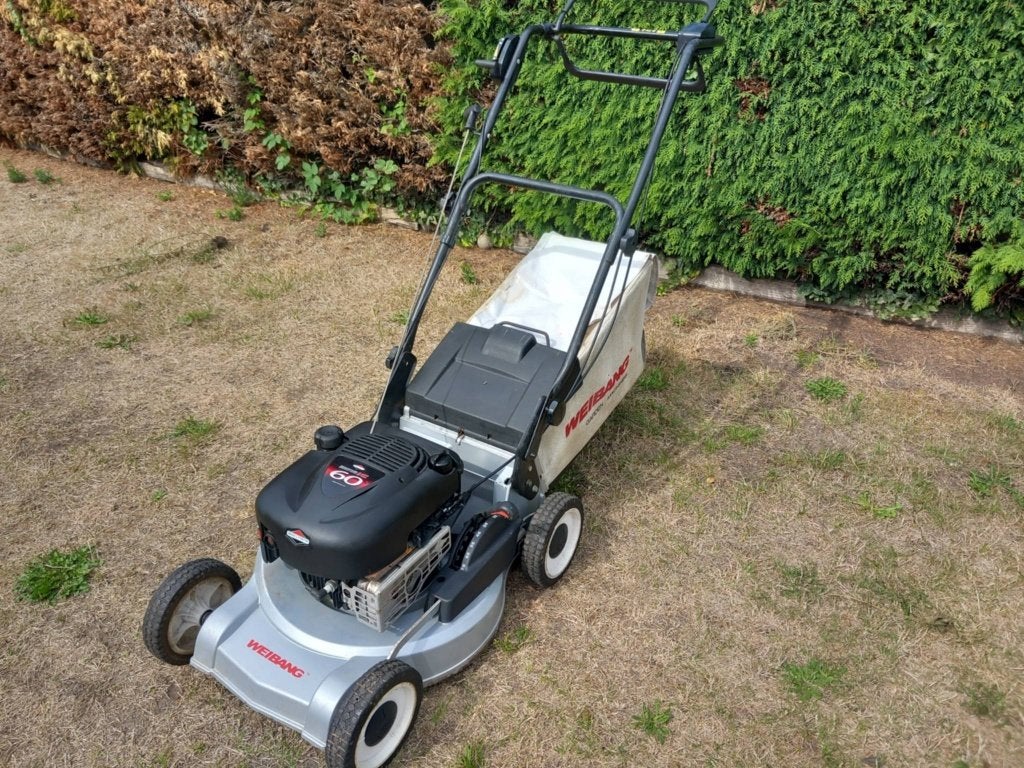 benzine grasmaaier zelftrekker professioneel weibang+ONDERHO, Tuin en Terras, Gebruikt, Ophalen of Verzenden, 50 cm of meer, Opvangzak
