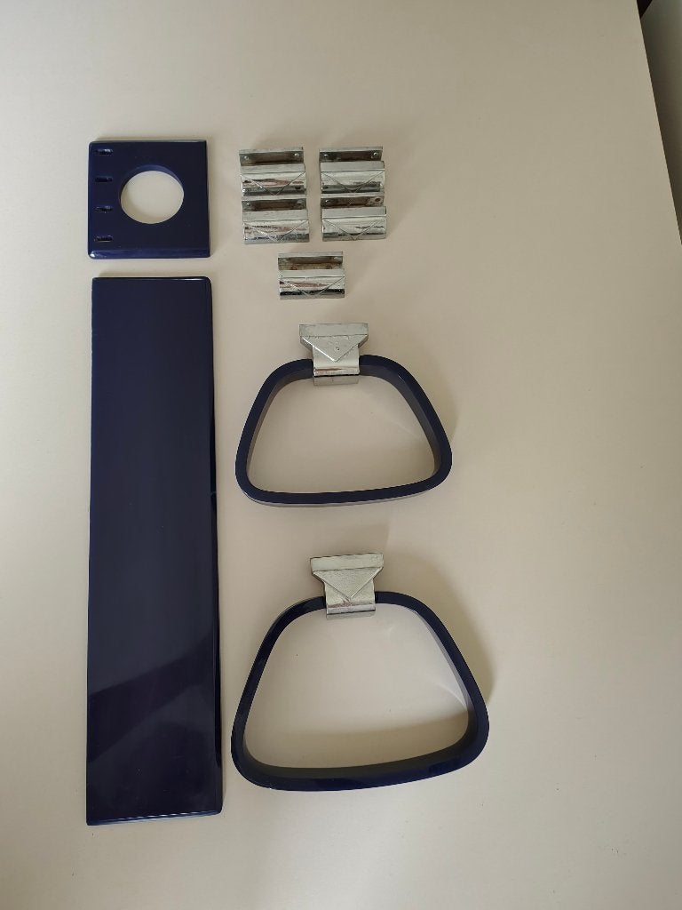 Badkamer accessoires in donkerblauw, Ophalen, Gebruikt, Blauw, Overige merken
