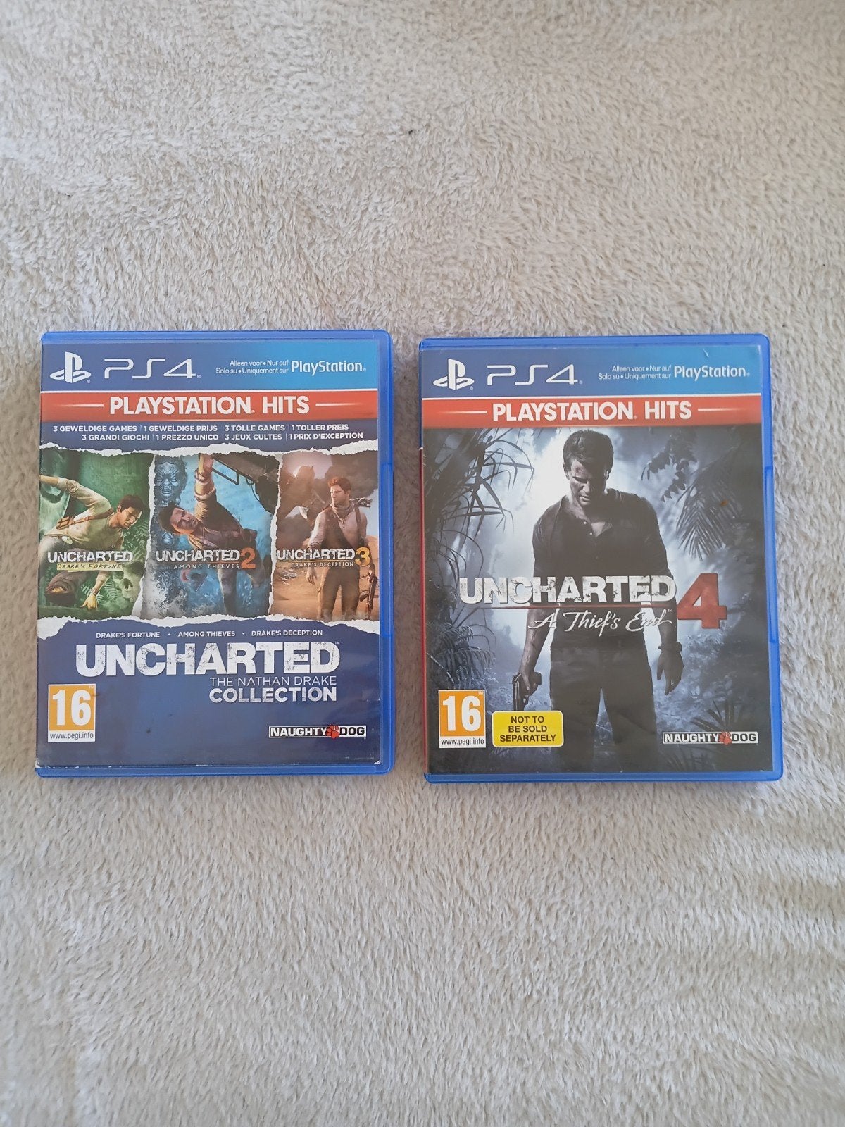 uncharted 1 2 3 en 4 ps4 (20 euro samen), 1 speler, Ophalen of Verzenden, Zo goed als nieuw, Avontuur en Actie