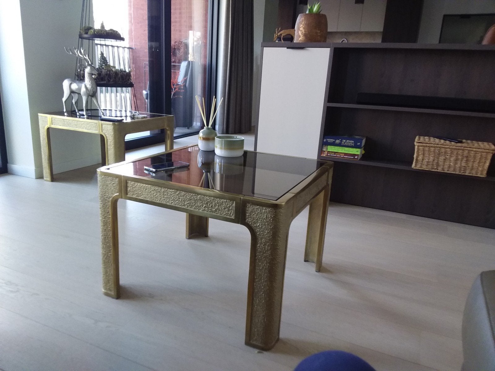 salontafels verguld brons massif appart te koop in top staat, Ophalen, Brons