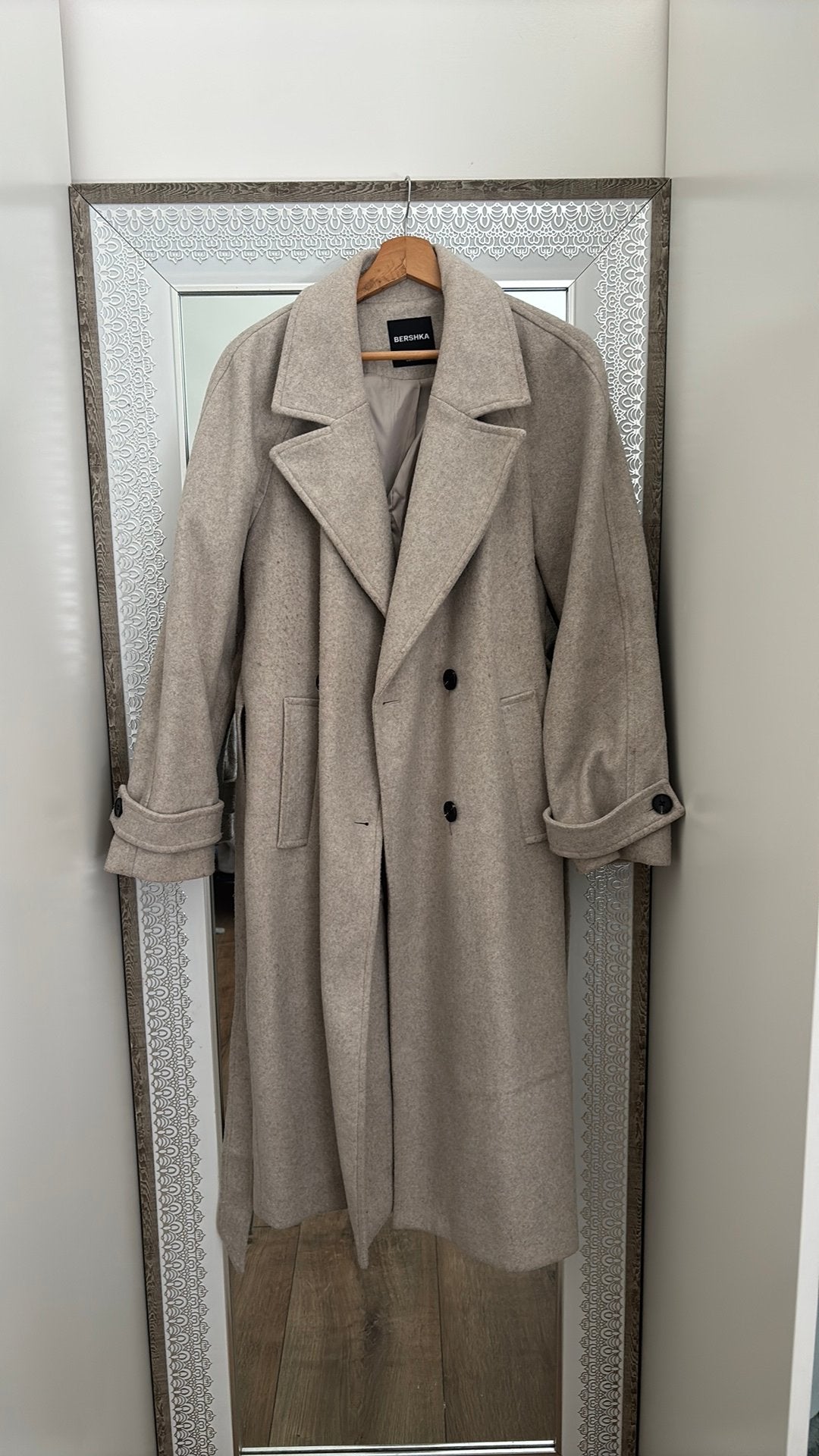 Jas/mantel, Ophalen, Zo goed als nieuw, Maat 46 (S) of kleiner, Beige