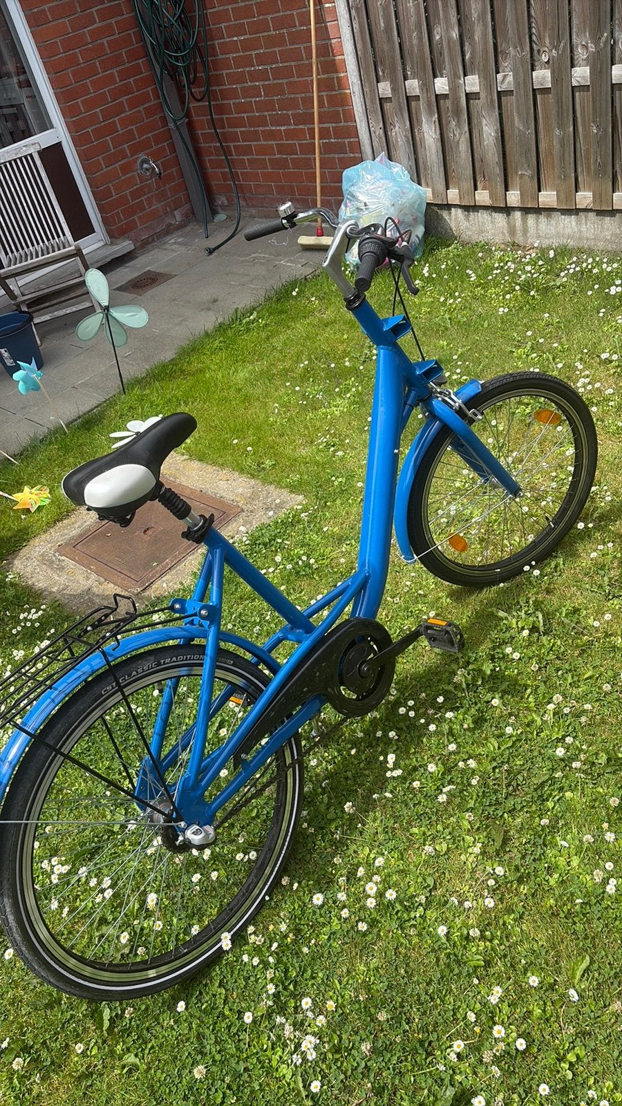 Blauwe torpedo fiets, Fietsen en Brommers, Terugtraprem, Versnellingen, Zo goed als nieuw, Ophalen