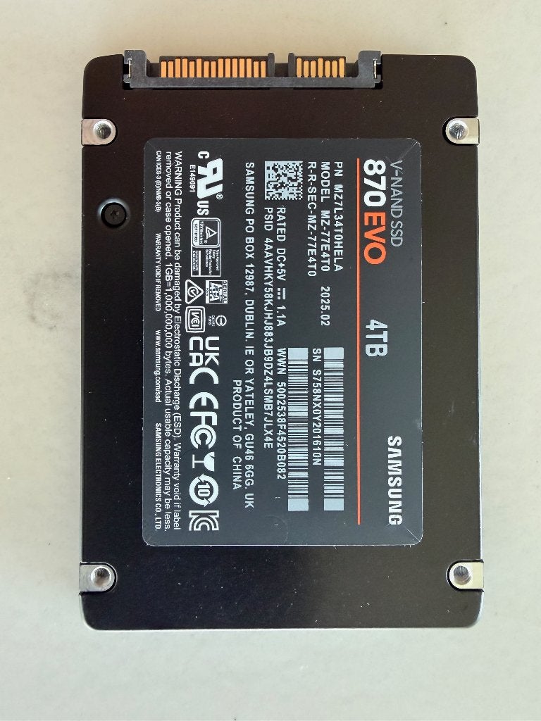 Samsung 870 EVO 4TB SSD - check geheugenprijzen!, Informatique & Logiciels, Disques durs, Neuf, Enlèvement ou Envoi, SSD, Desktop