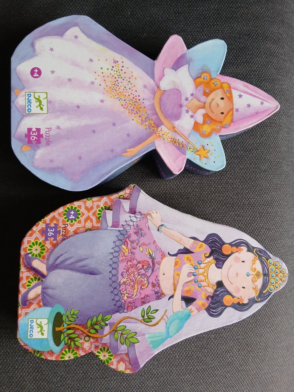 2 puzzles DJECO 36 pièces, Enlèvement ou Envoi, 10 à 50 pièces, Utilisé, 4 à 6 ans