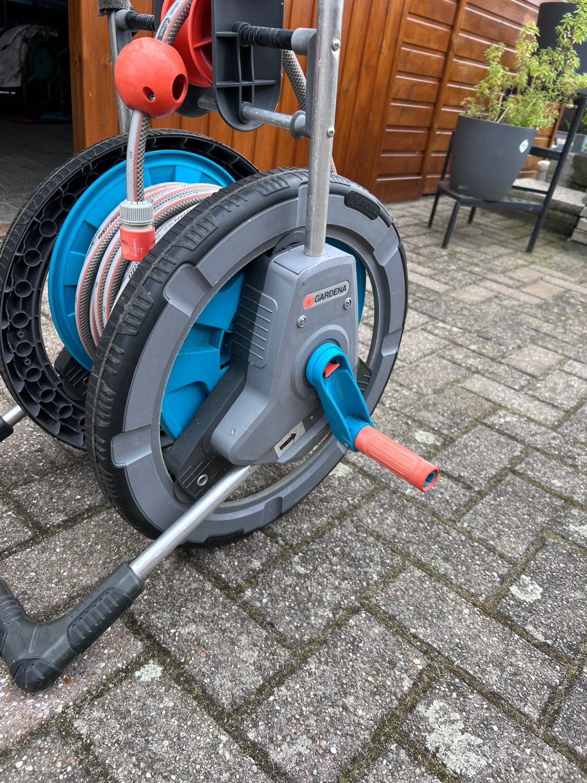 Tuinslang met haspel, Ophalen, Gebruikt, Tuinslang