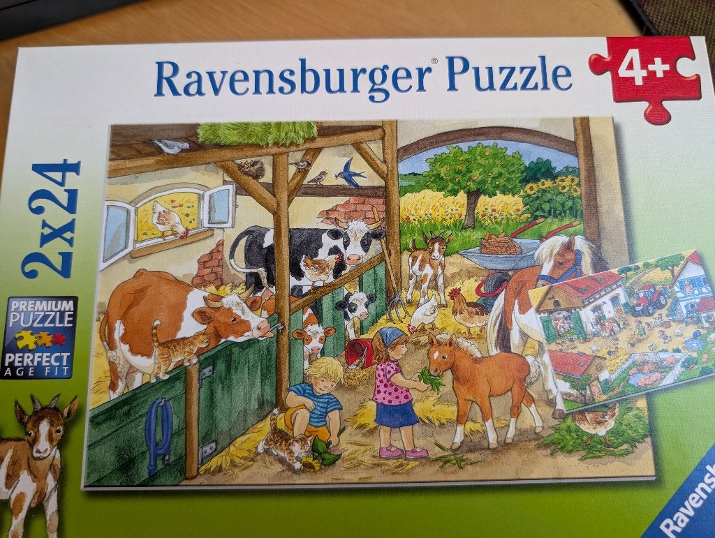 2 Puzzles RAVENSBURGER "Ferme" 24 pièces, Enfants & Bébés, Enlèvement, 10 à 50 pièces, Comme neuf, 4 à 6 ans