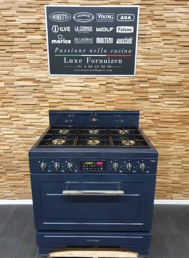 Heartland Legacy gasfornuis 91.5cm blauw 6 precisiebranders, 60 cm of meer, Ophalen of Verzenden, Zo goed als nieuw, Energieklasse A of zuiniger