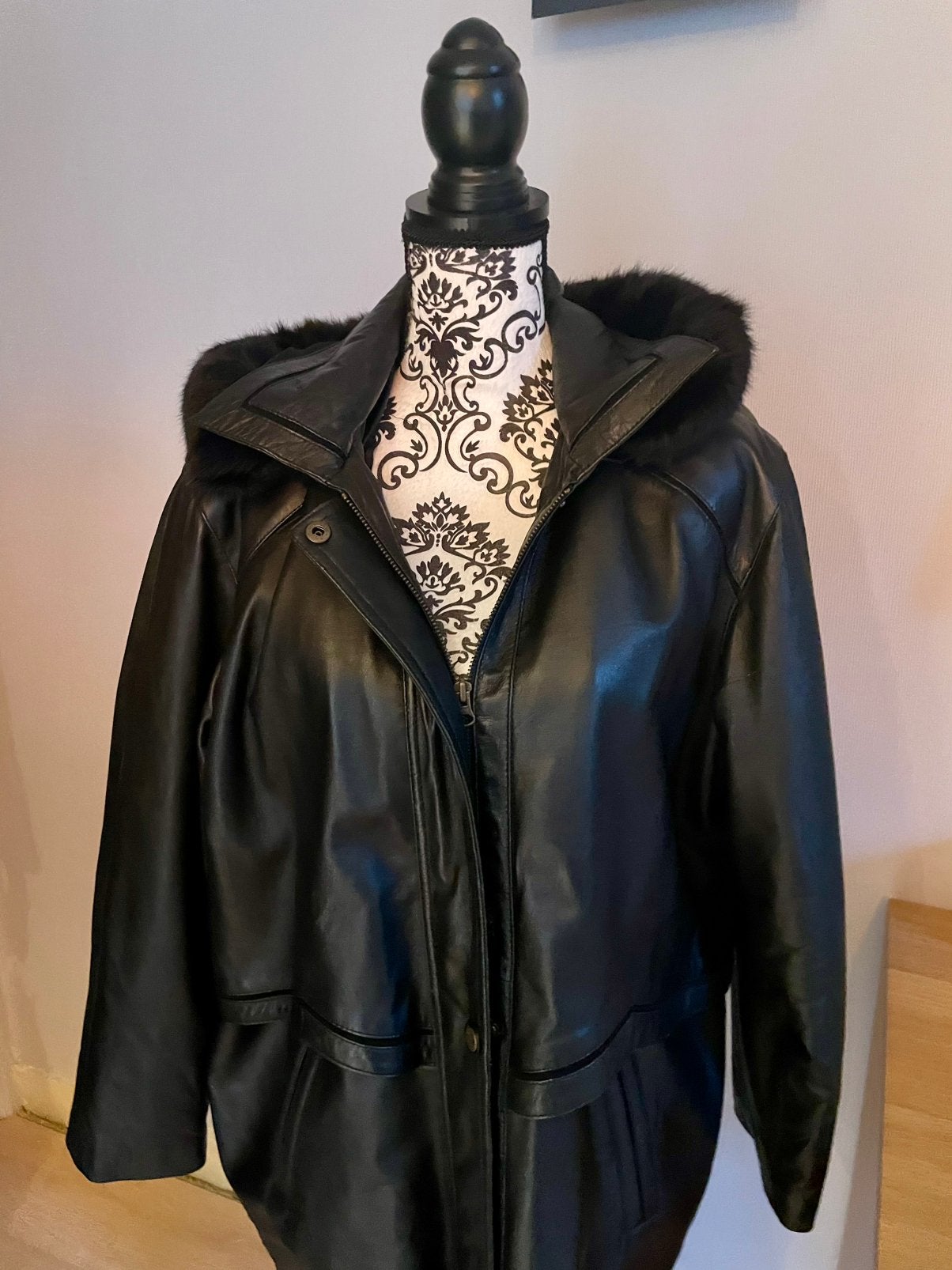 Très belle veste en cuir XL, Enlèvement ou Envoi, Comme neuf, Taille 46/48 (XL) ou plus grande, Noir