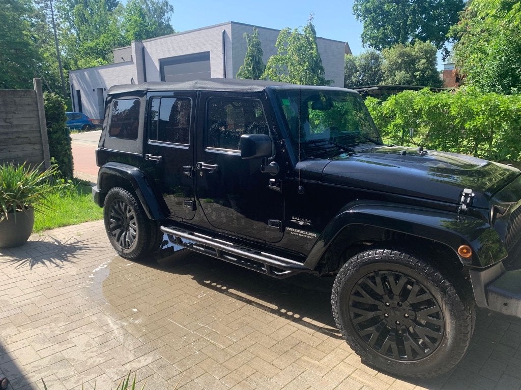 Jeep Wrangler te koop, Auto's, Jeep, Automaat, 4 cilinders, Zwart, Leder
