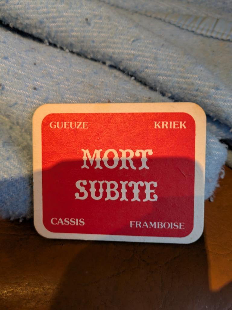 Mort subite, Enlèvement ou Envoi, Comme neuf, Sous-bock