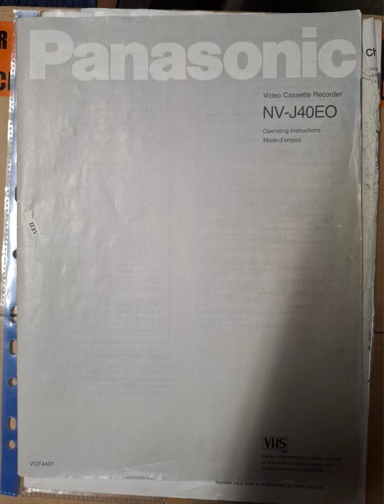 Mode d'emploi Panasonic NV-J40EO, Enlèvement ou Envoi, Utilisé