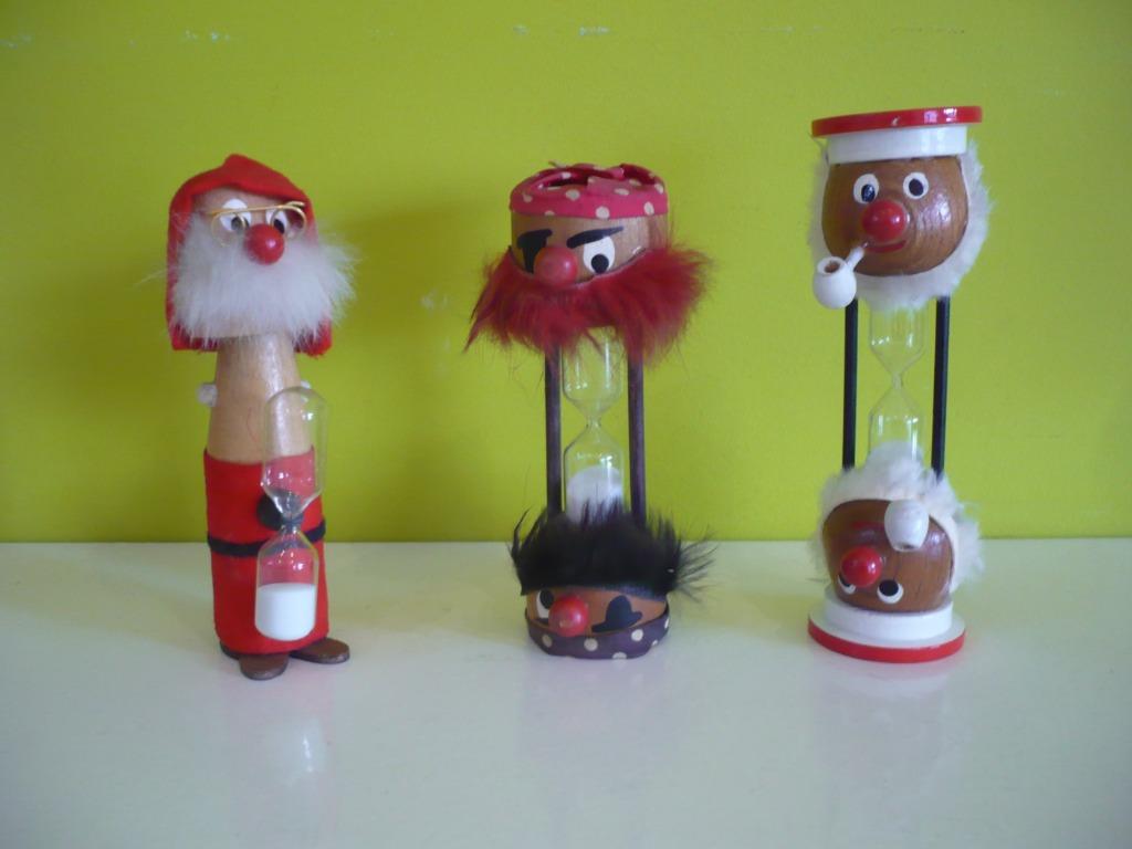 vintage Hans Bolling zandlopers teak figuurtjes, Antiek en Kunst, Ophalen of Verzenden