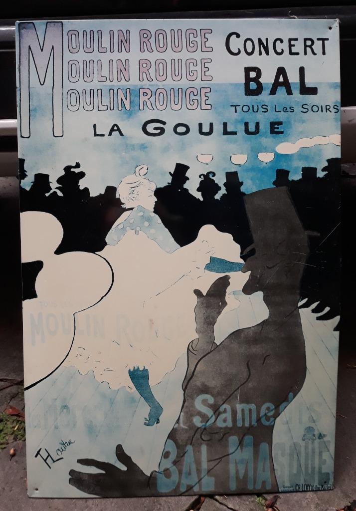 Plaques métal TOULOUSE LAUTREC (3) + Jules CHÉRET (1), Antiek en Kunst, Ophalen