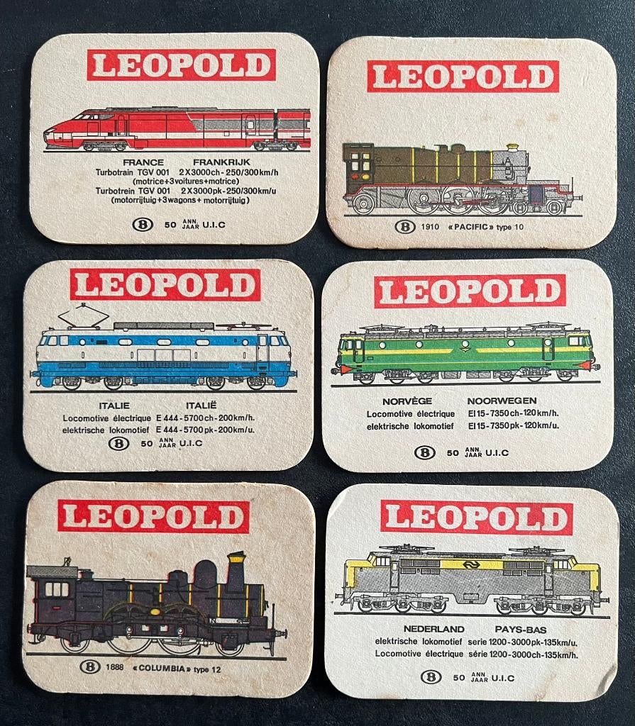 Bierviltjes - LEOPOLD TREINEN 2, Verzamelen, Ophalen of Verzenden, Gebruikt, Viltje(s)