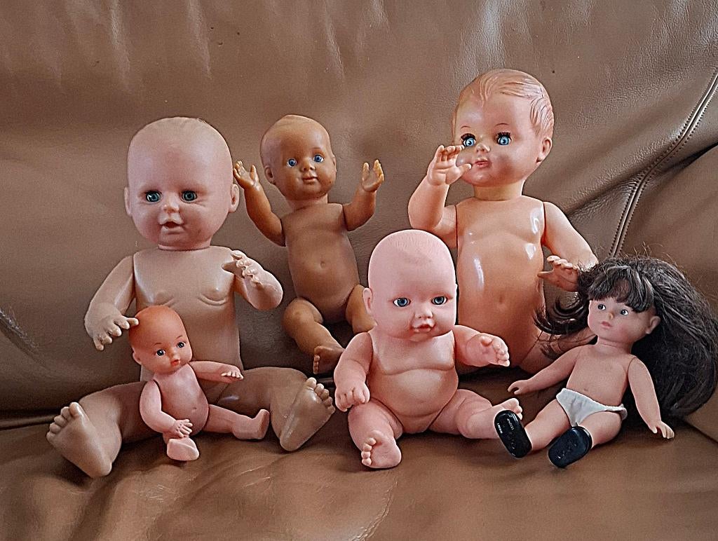 6 vintage poppen, Verzamelen, Ophalen, Gebruikt, Pop