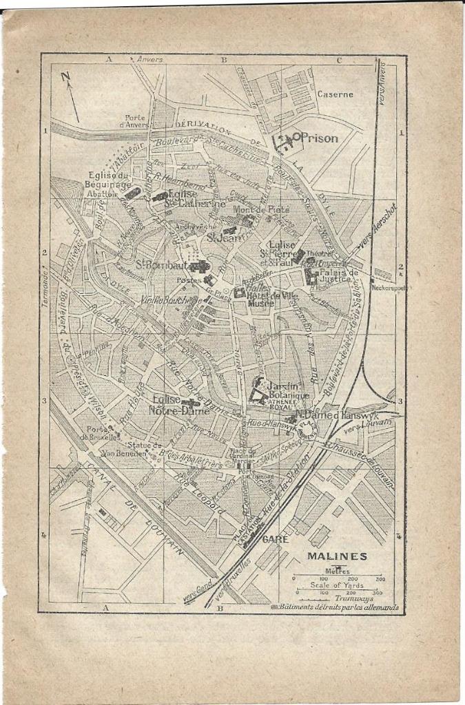 1920 - Mechelen stadsplannetje, Boeken, Atlassen en Landkaarten, Verzenden, België
