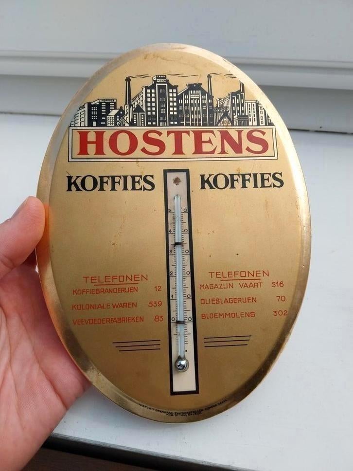 Hostens koffie thermometer  roeselare Glacoide 1950's, Verzamelen, Ophalen of Verzenden, Zo goed als nieuw
