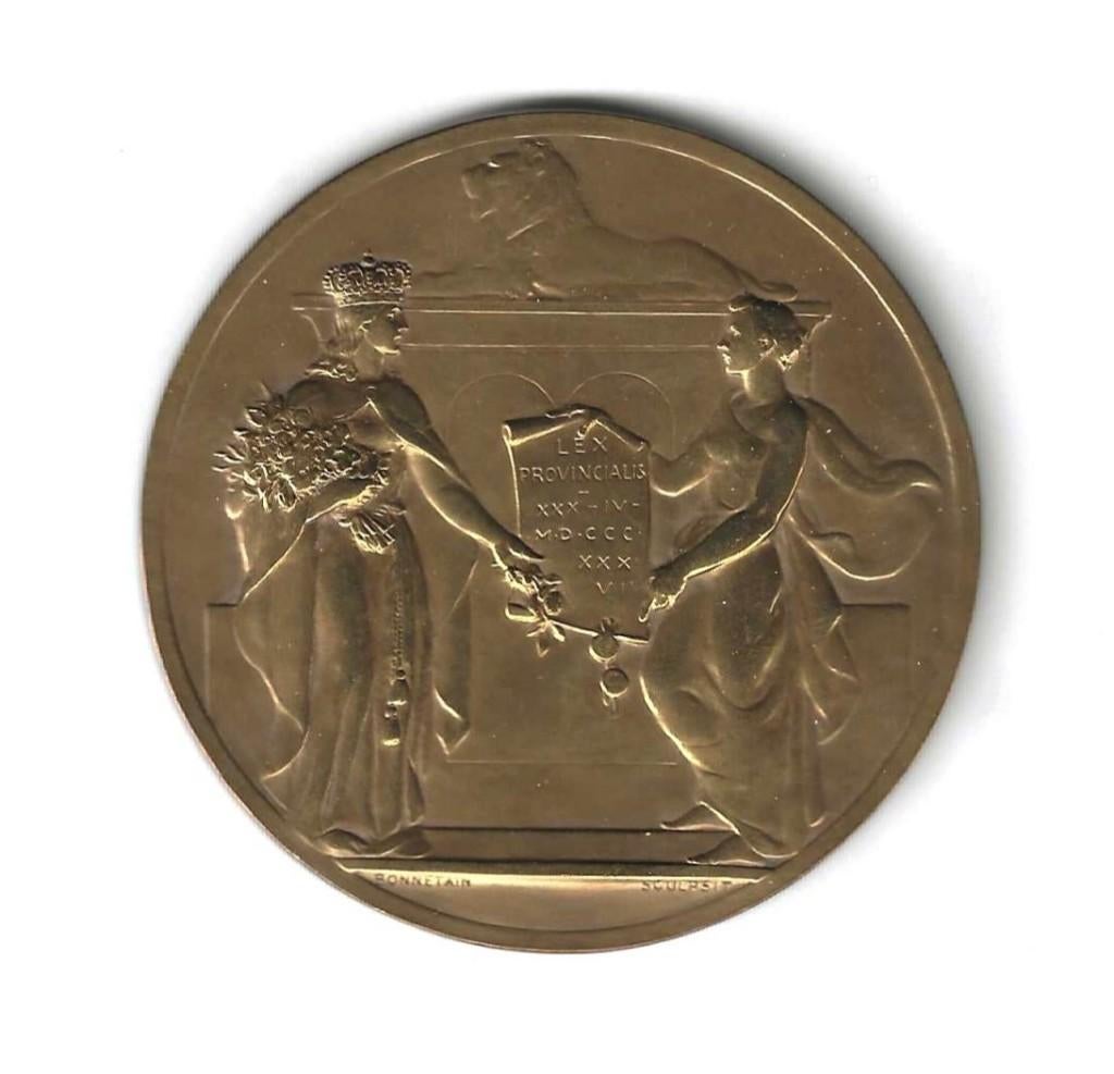 Belgique (medaille), 100th Lex Provincialis 1836-1936., Ophalen of Verzenden, Brons