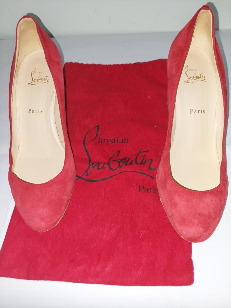 27C* Christian LOUBOUTIN escarpins authentiques (40,5), Rouge, Escarpins, Porté, Christian Louboutin