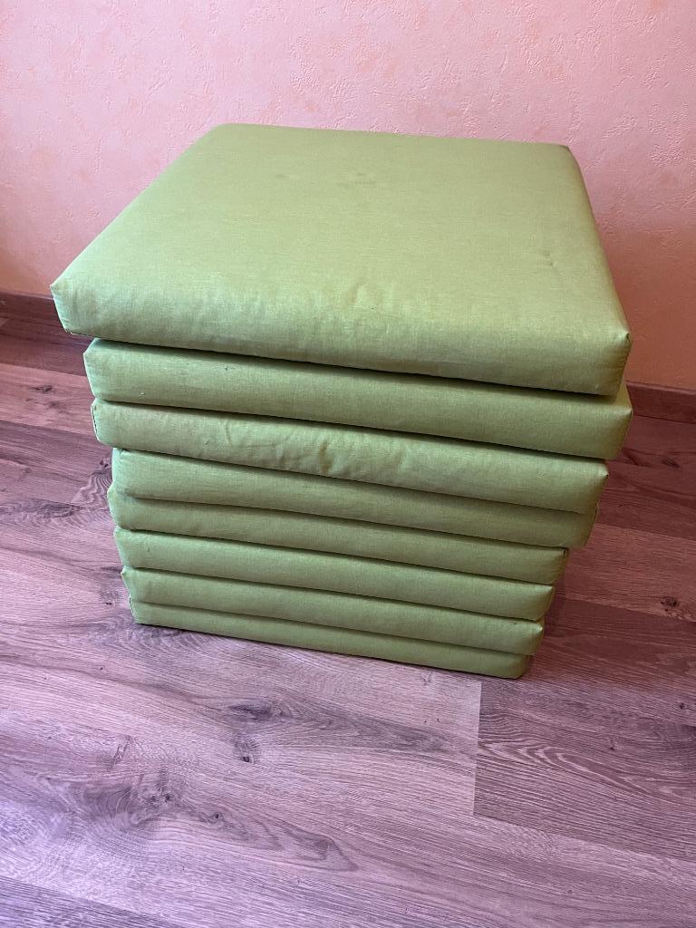 Galettes de chaises avec coussins, Enlèvement, Neuf, Vert, Carré