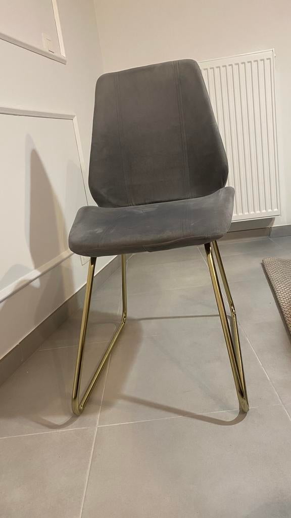 Chaise grise et doré, Gris, Enlèvement, Utilisé, Quatre