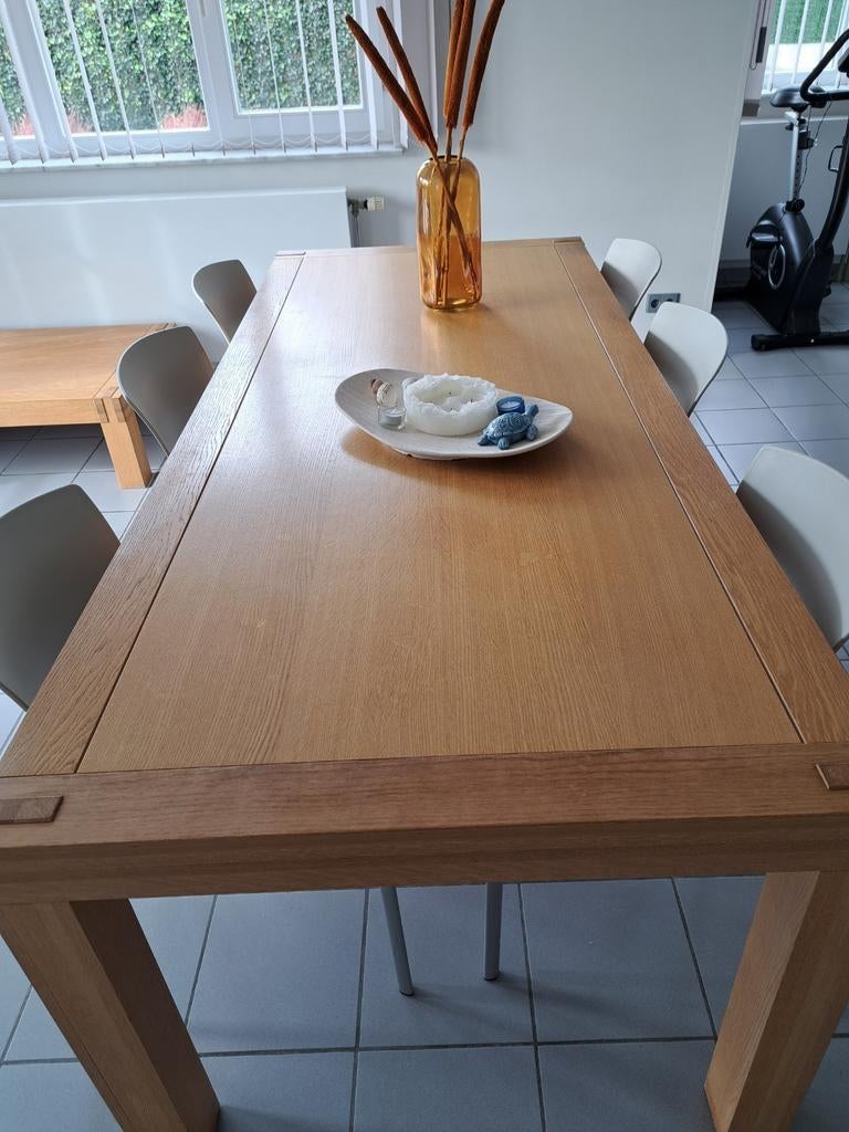 Tafel 220 x 100 en evt salontafel, Huis en Inrichting, Ophalen, Gebruikt